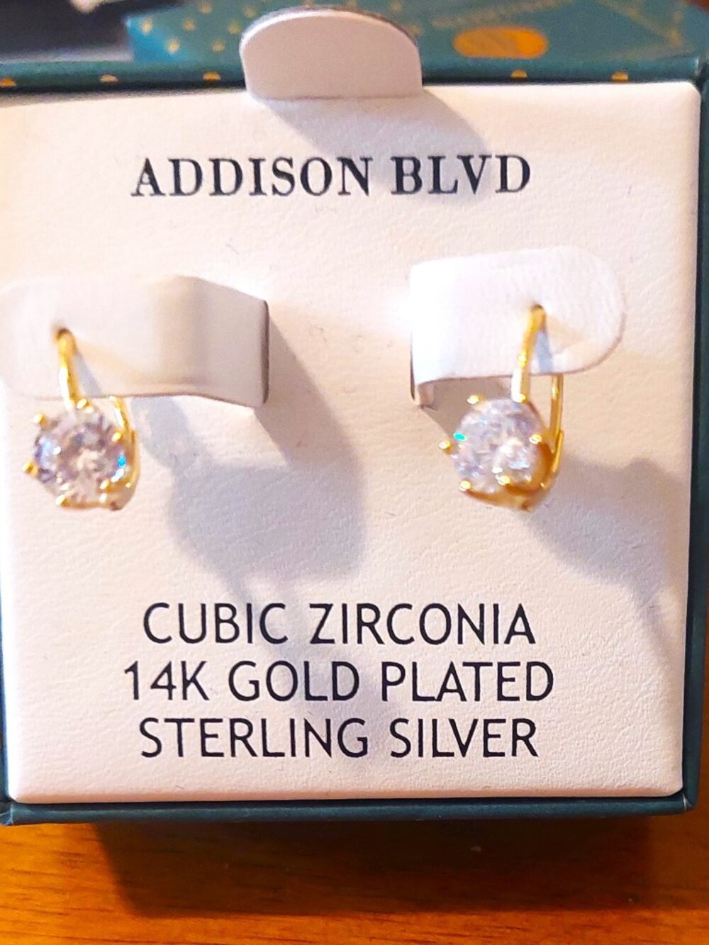 Addison Blvd Cubic Zirconia 14k Gold Plated Sterling Silver Earrings